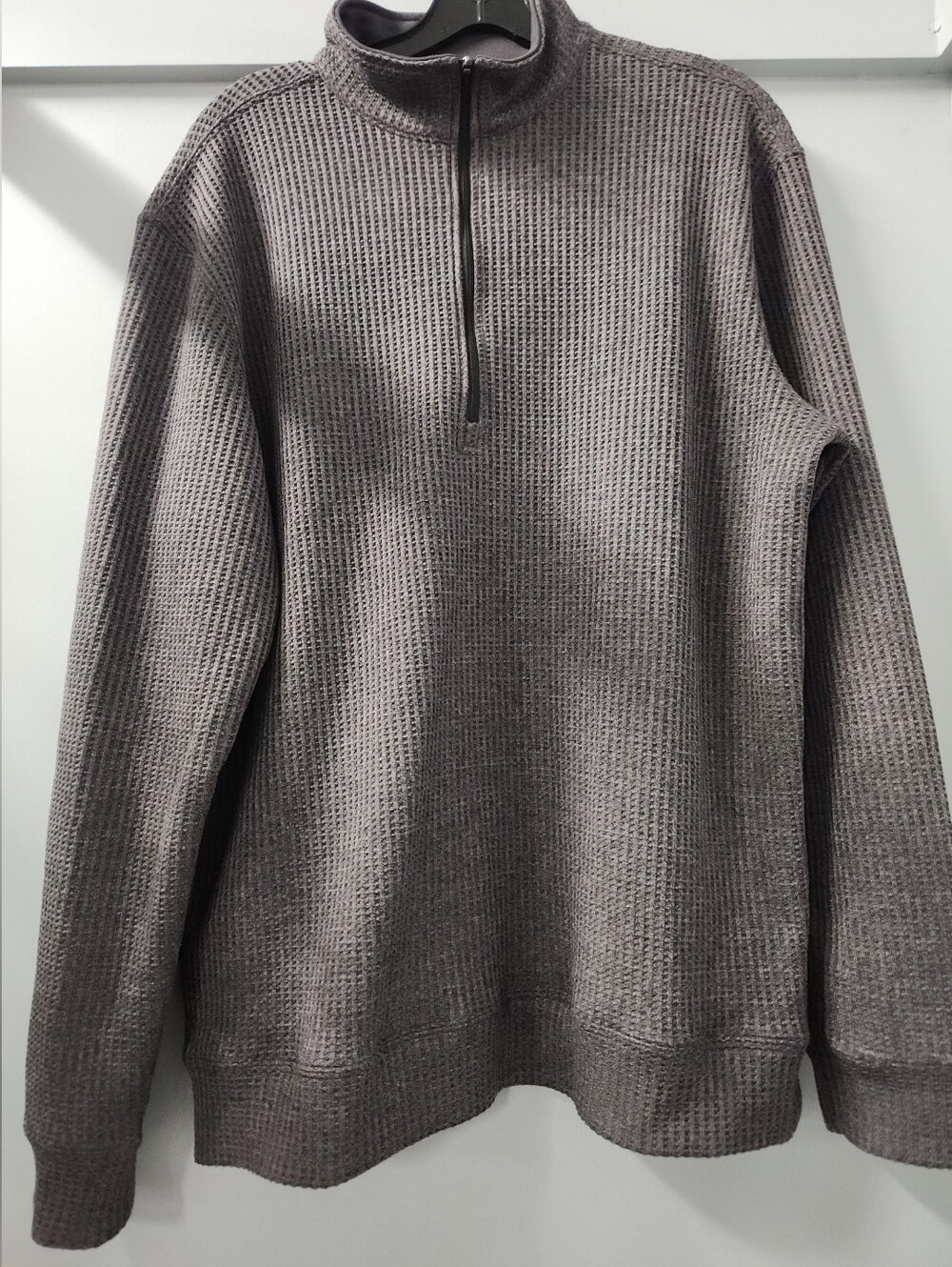 Straight Down Golf Morro 1/4 Zip Pullover Mens Size L Thermal Knit Charcoal Gray
